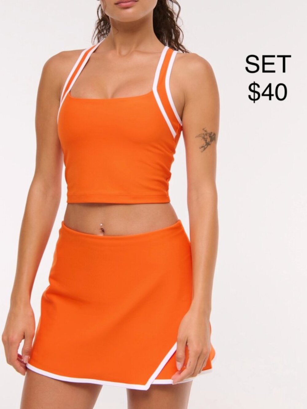 YPB Orange and White Tennis Skort Set NWOT